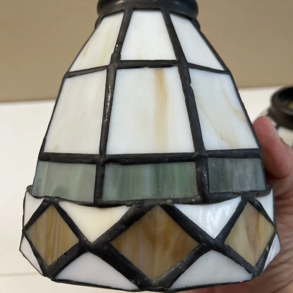 Vintage Stained Glass Mosaic Tiffany Style Lamp Shade For Bar, Office And More